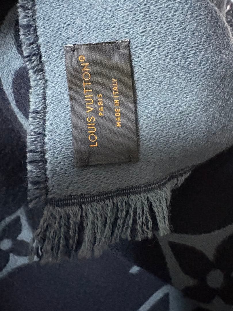 LOUIS VUITTON マフラー ネイビーモノグラム　ヴィヴィエンヌ