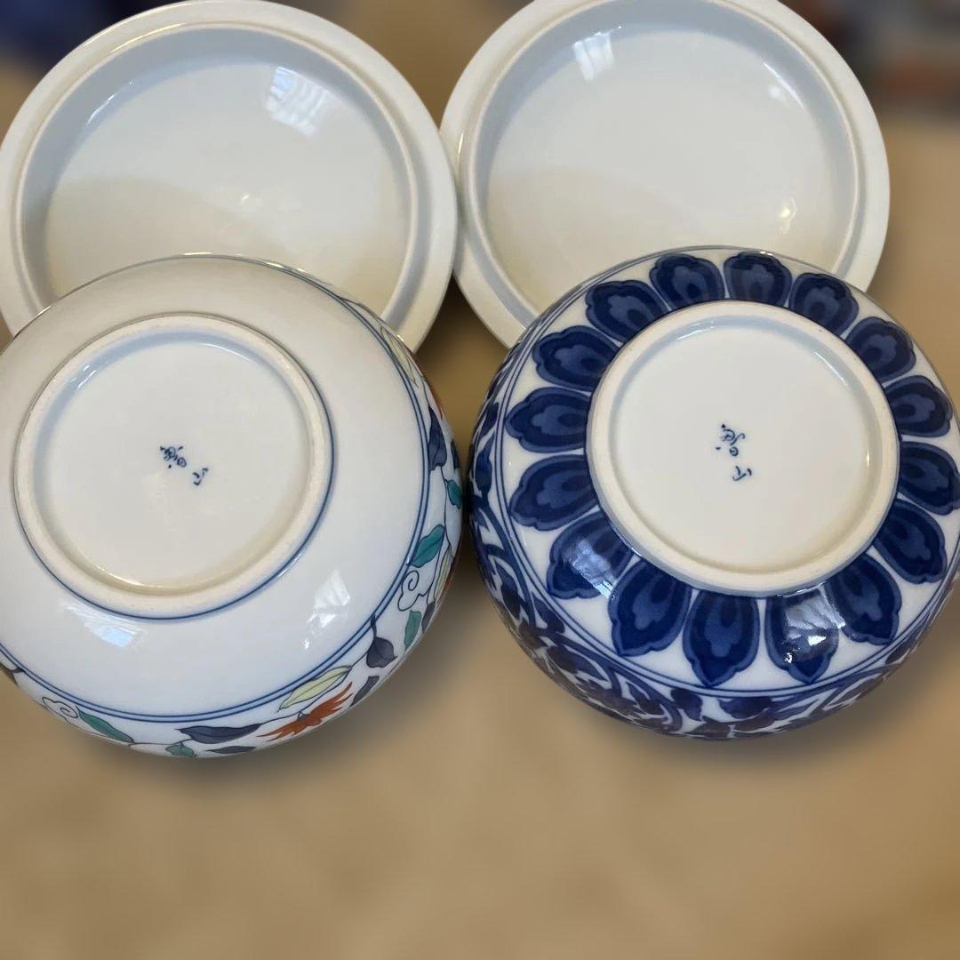 有田焼　庫山窯　魯山窯　陶器製　三段重　蓋付き容器　5セットおまとめ