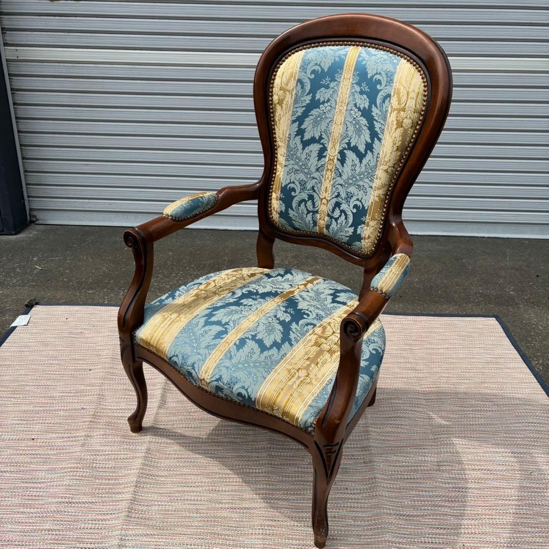 【送料込】アンティーク 家具　アームチェア 猫脚 猫足 椅子　1人掛けソファ