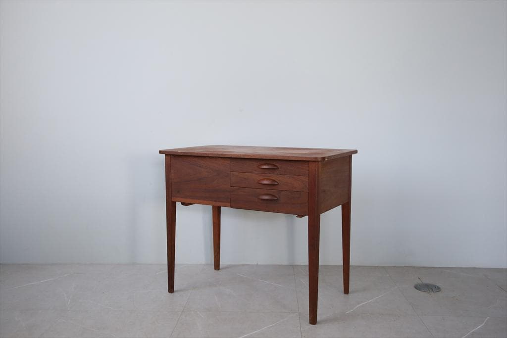 英国アンティーク木製ソーイングテーブル/裁縫箱/机/メイクボックス(92-54)