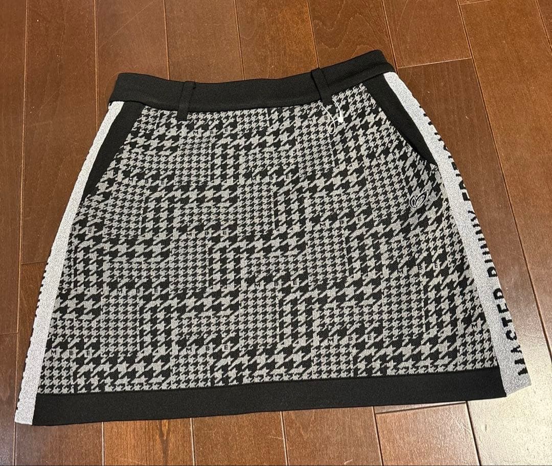 マスターバニー14G 天竺度詰めジャガード千鳥柄スカート黒×グレーサイズ1