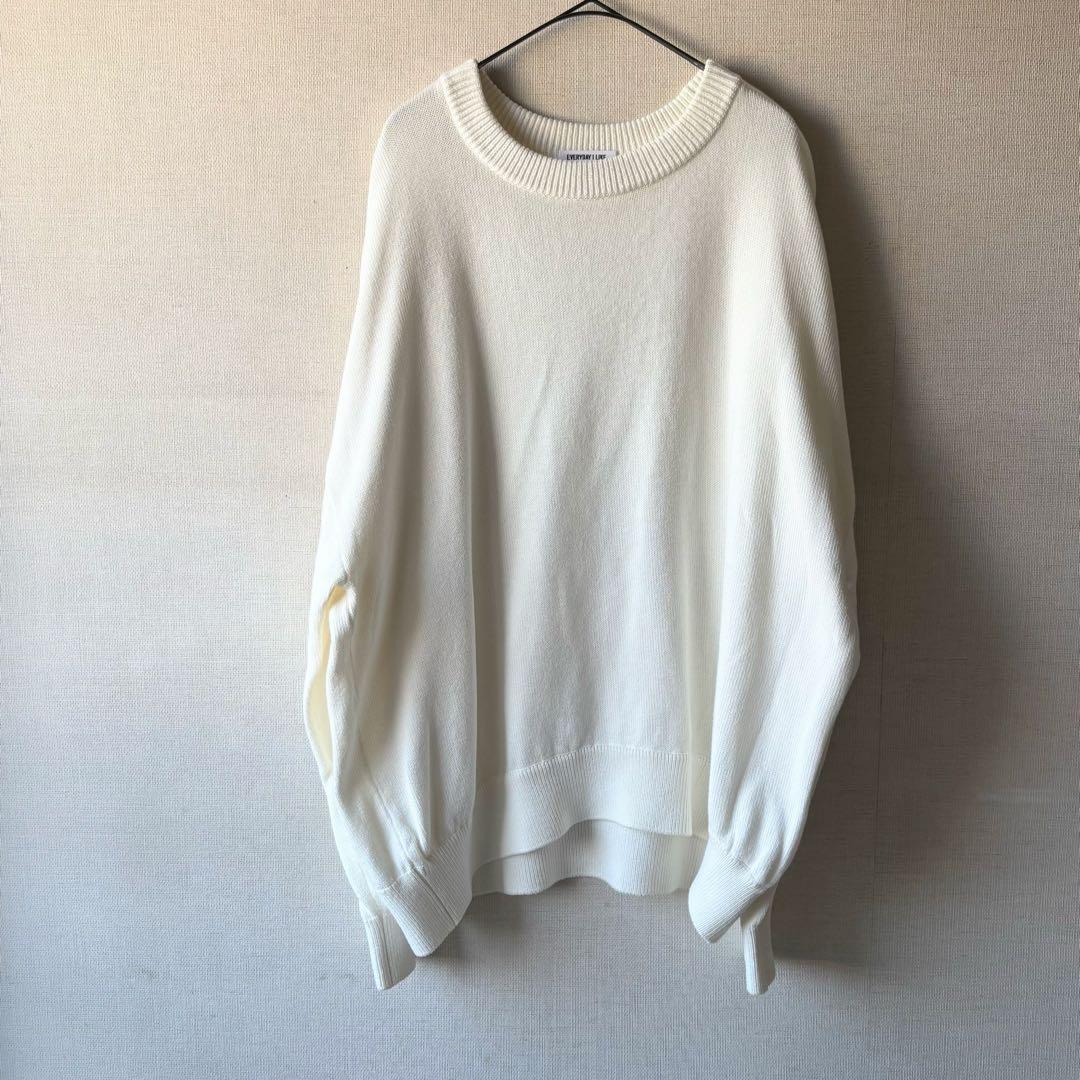 EVERYDAY I LIKE コットン　ニット　プルオーバー　白