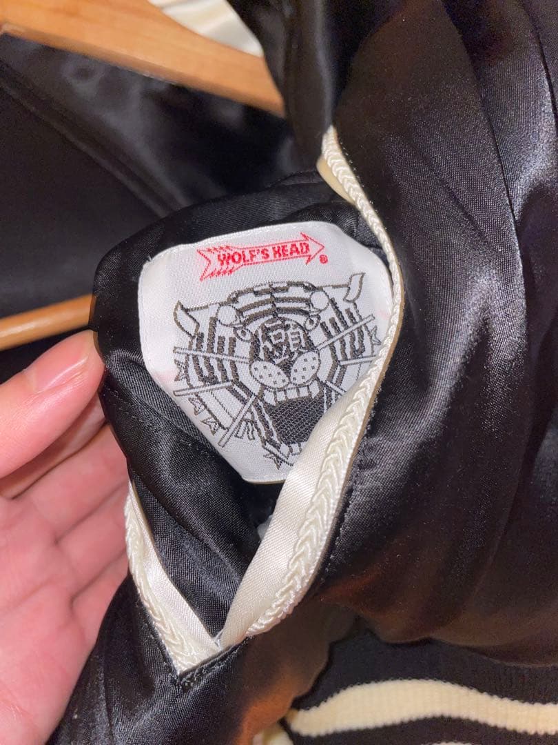 ワコマリア　ウルフズヘッド　スカジャン　ブラック　別珍