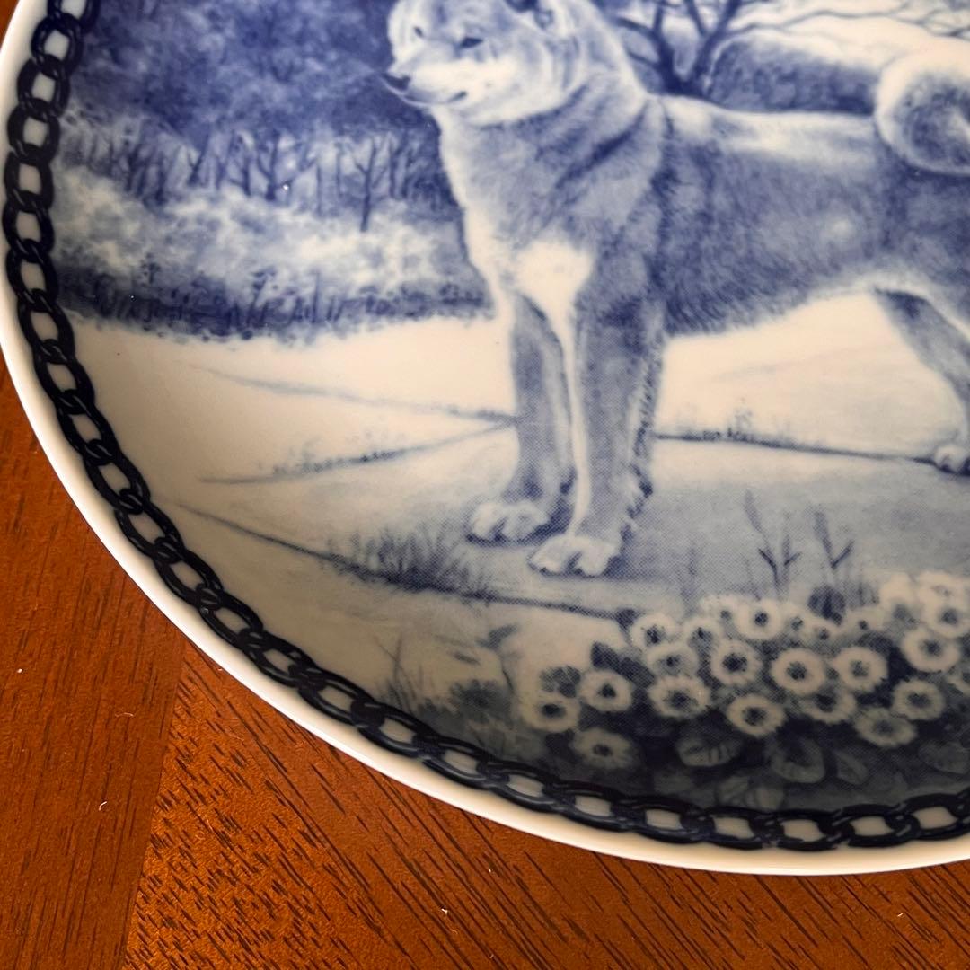 【未使用美品】デンマーク製　横浜タカラダ★柴犬★絵皿