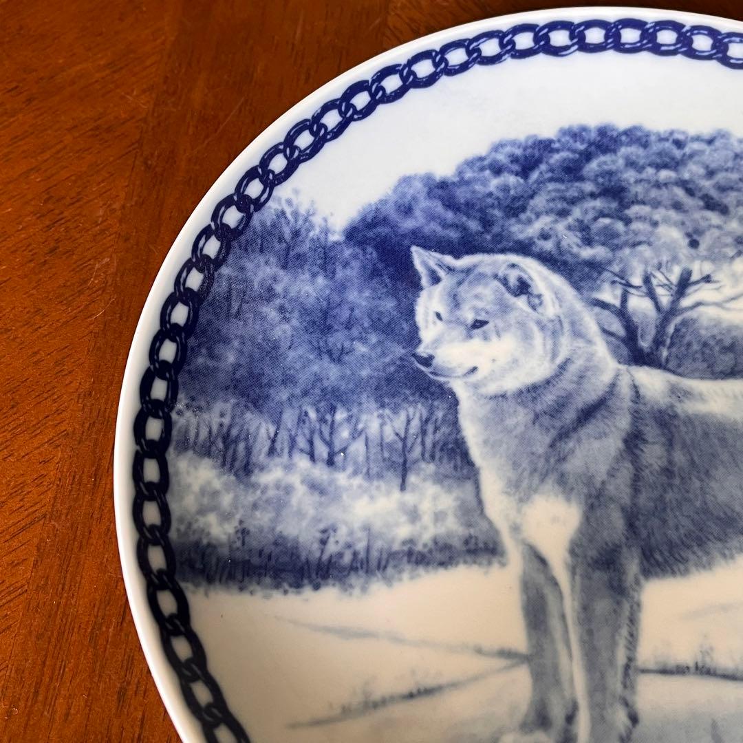 【未使用美品】デンマーク製　横浜タカラダ★柴犬★絵皿
