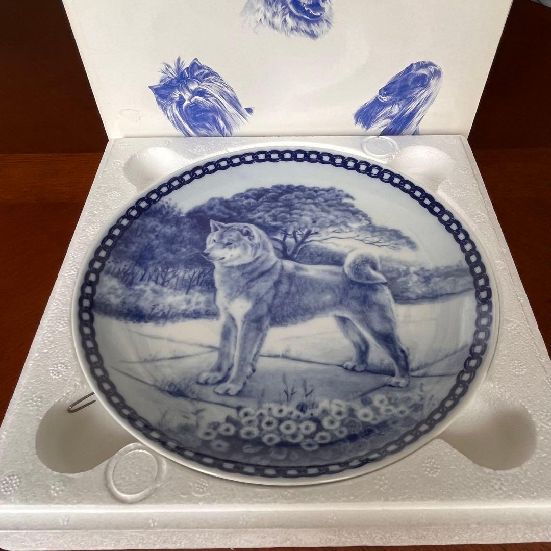 【未使用美品】デンマーク製　横浜タカラダ★柴犬★絵皿