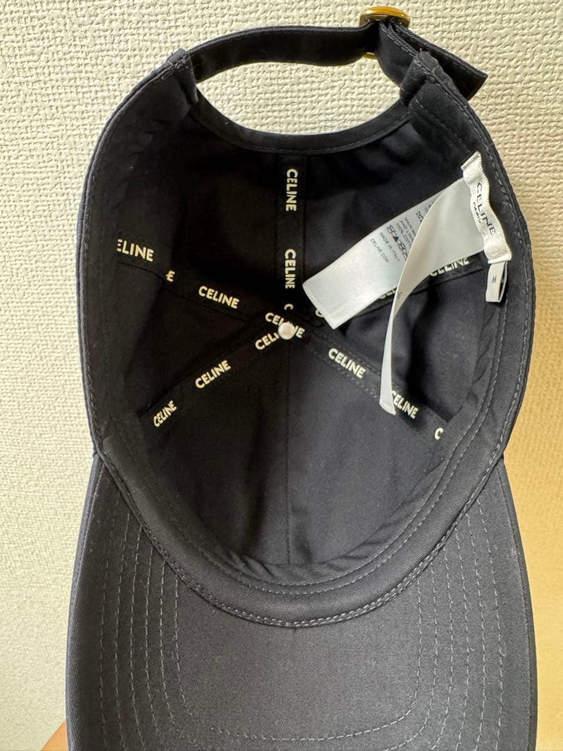 【CELINE】セリーヌ　ベースボールキャップ　ブラック　Mサイズ