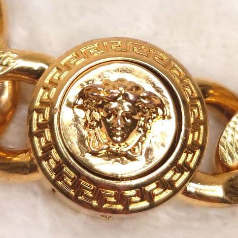 【美品】ヴェルサーチ チェーンブレスレット 喜平 M メデューサ ゴールド系