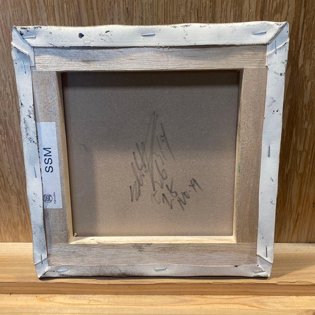 クジラの抽象画 青紫色スプレーアートSSMキャンバス