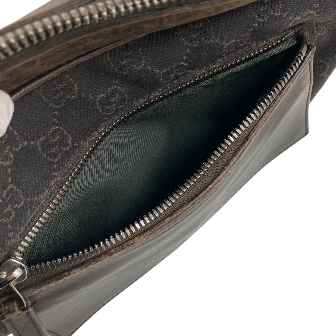 GUCCI グッチ ボディバッグ GGキャンバス レザー 101679 茶系