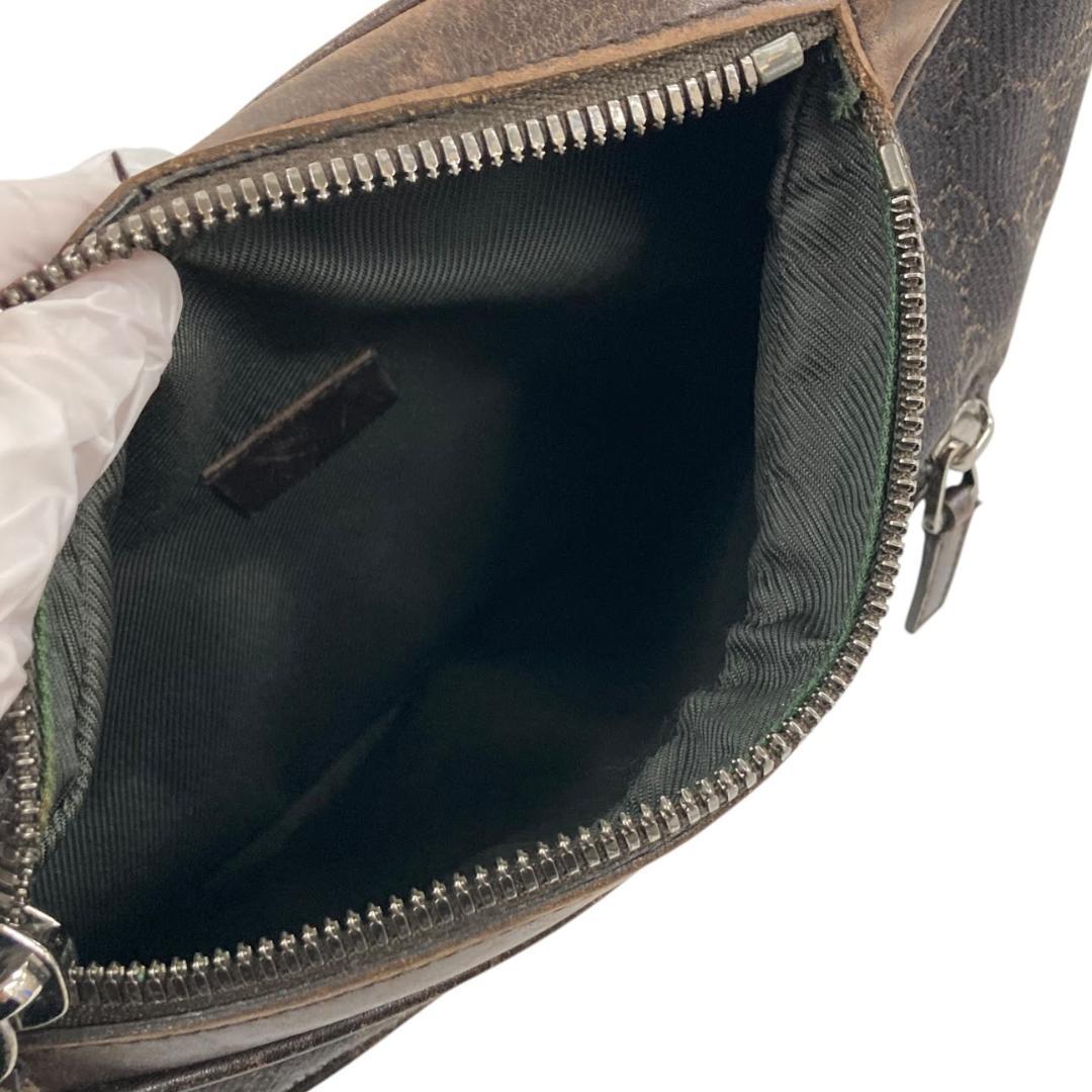 GUCCI グッチ ボディバッグ GGキャンバス レザー 101679 茶系