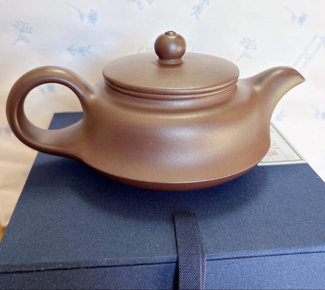 中国 宜興紫砂壺 曲壺 紫泥壺 急須（番号A5030）