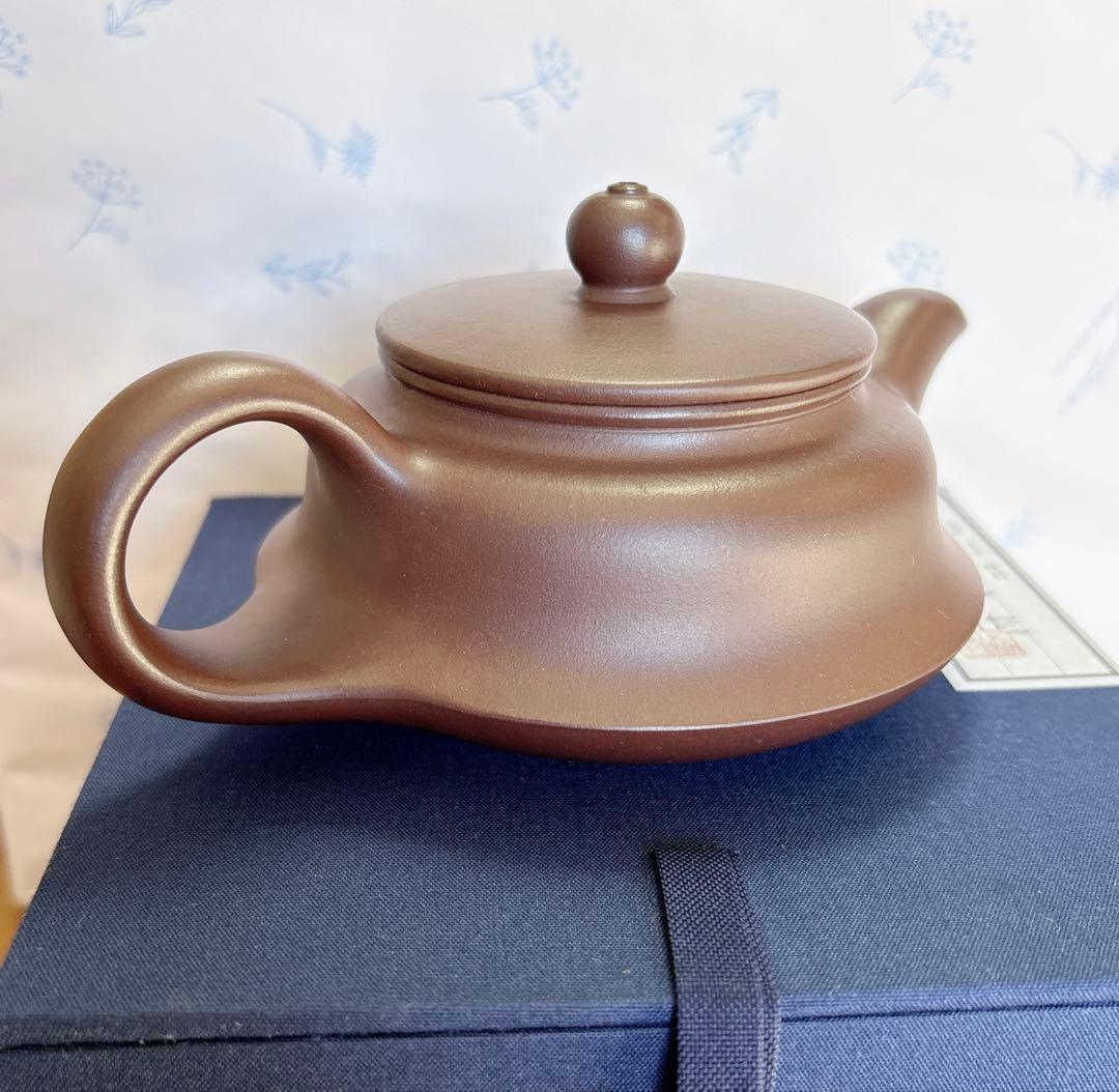 中国 宜興紫砂壺 曲壺 紫泥壺 急須（番号A5030）