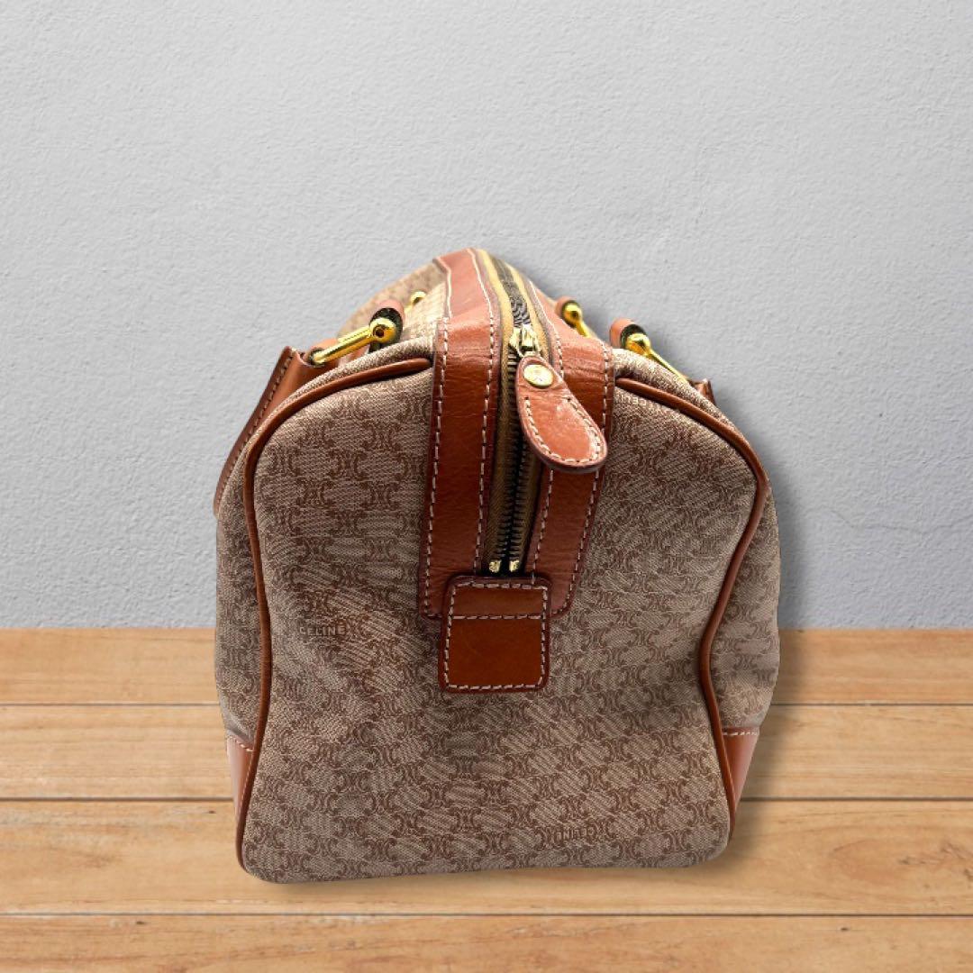 【ヴィンテージ】セリーヌ マカダム柄 ベージュ ボストンバッグ ハンドバッグ