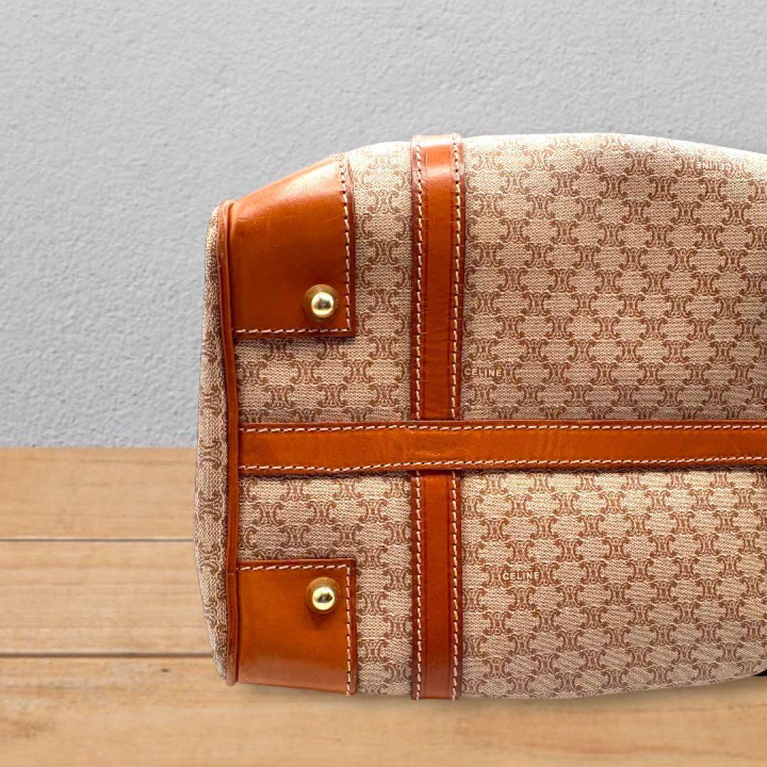 【ヴィンテージ】セリーヌ マカダム柄 ベージュ ボストンバッグ ハンドバッグ