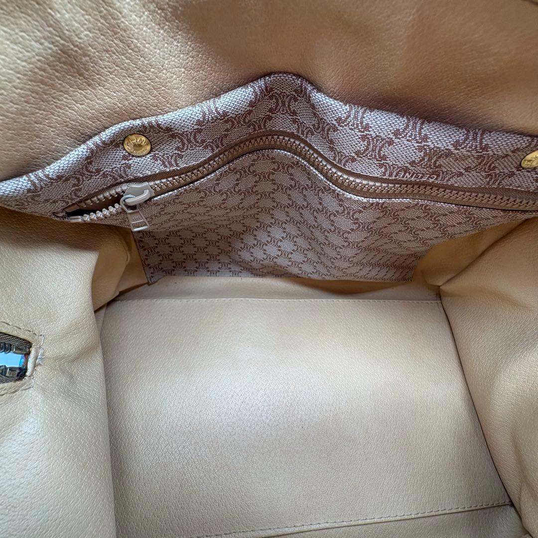 【ヴィンテージ】セリーヌ マカダム柄 ベージュ ボストンバッグ ハンドバッグ