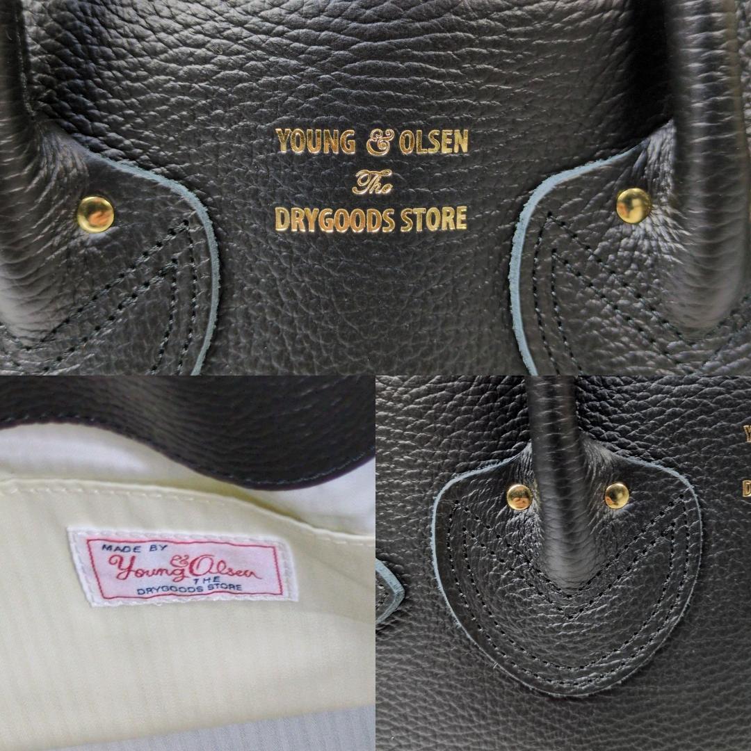 未使用 ヤングアンドオルセン エンボス レザー ベルテッド トートバッグ M