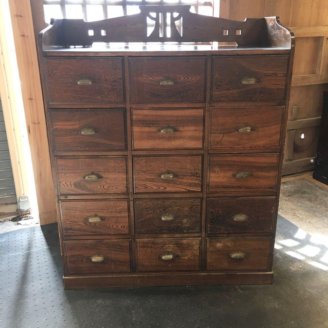 ☆15杯引出し棚☆小引出し 古家具 ヴィンテージ 小物 箪笥