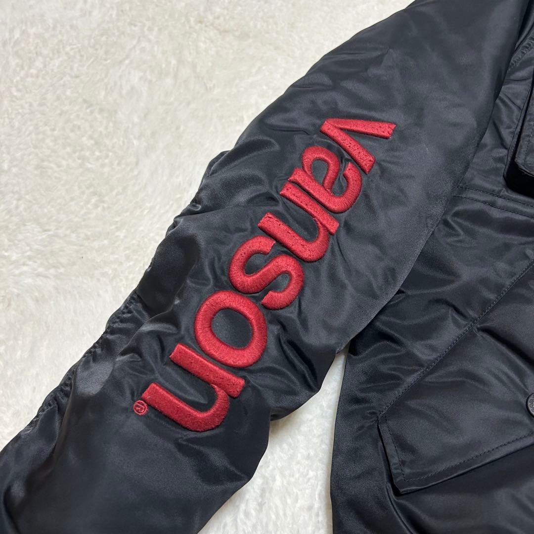 VANSON MA-1 フライトジャケット 裏地 シンサレート カモフラ 黒 S