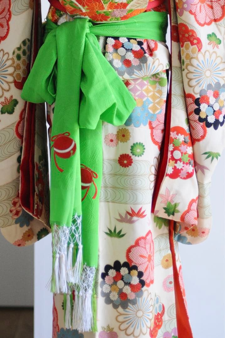 七五三 正絹 アンティーク フルセット 袋帯 7歳 5歳 ハーフ成人式 十三参り