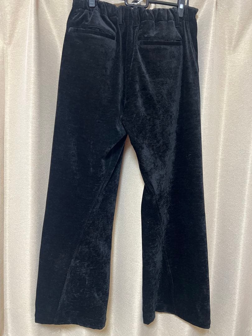 パンツ WASHED VELVET CURVE CUT WIDE PANTS WYM