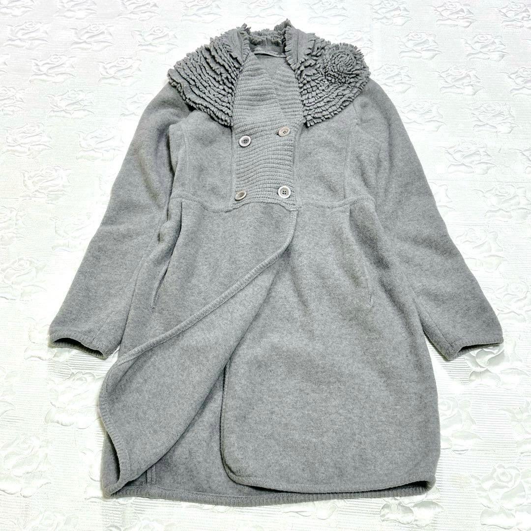 美品❤︎ イタリア製 エルマンノシェルヴィーノ フリル襟 アンゴラ ウールコート