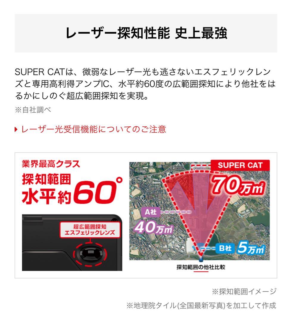レーダー探知機　ユピテルSUPER CAT A1200a フルスペック　日本製