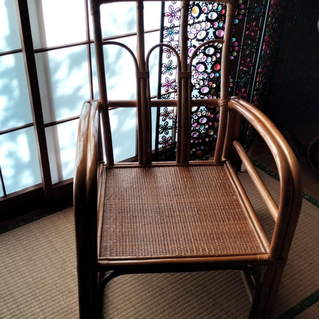 【直接引き渡し希望】ラタン好きな方へ　座面ゆったり大ぶりラタン椅子