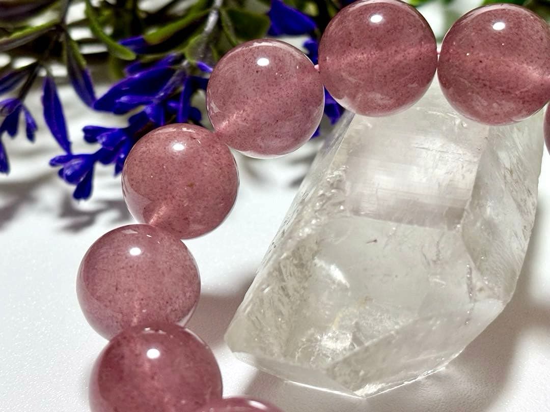 究極品質　聖なる愛の守護石　タンザニア産　プリズムモーヴストロベリークォーツ