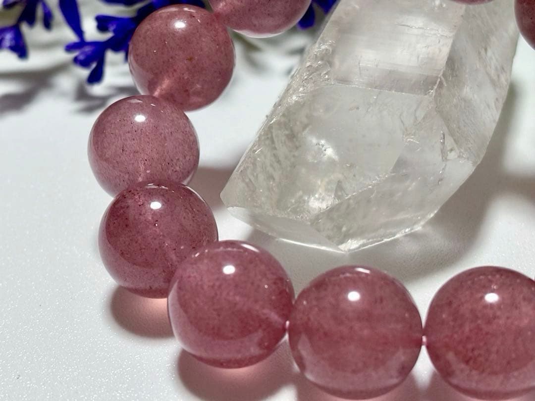 究極品質　聖なる愛の守護石　タンザニア産　プリズムモーヴストロベリークォーツ