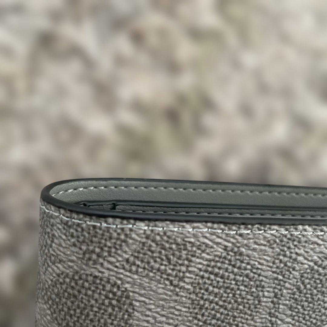 COACH 二つ折り財布 COIN WALLET SIG グレー/チャコール