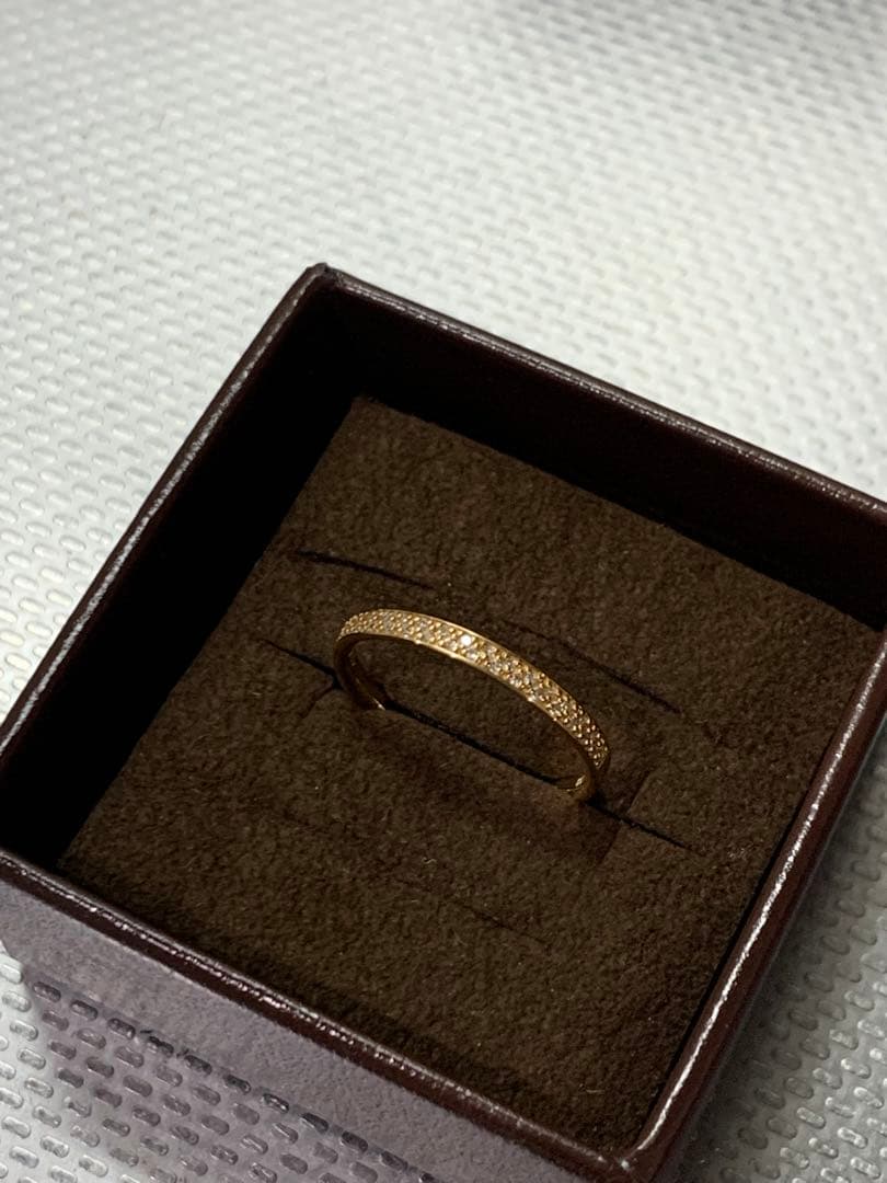 アガット agete K18 マイクロセッティングリング 9号