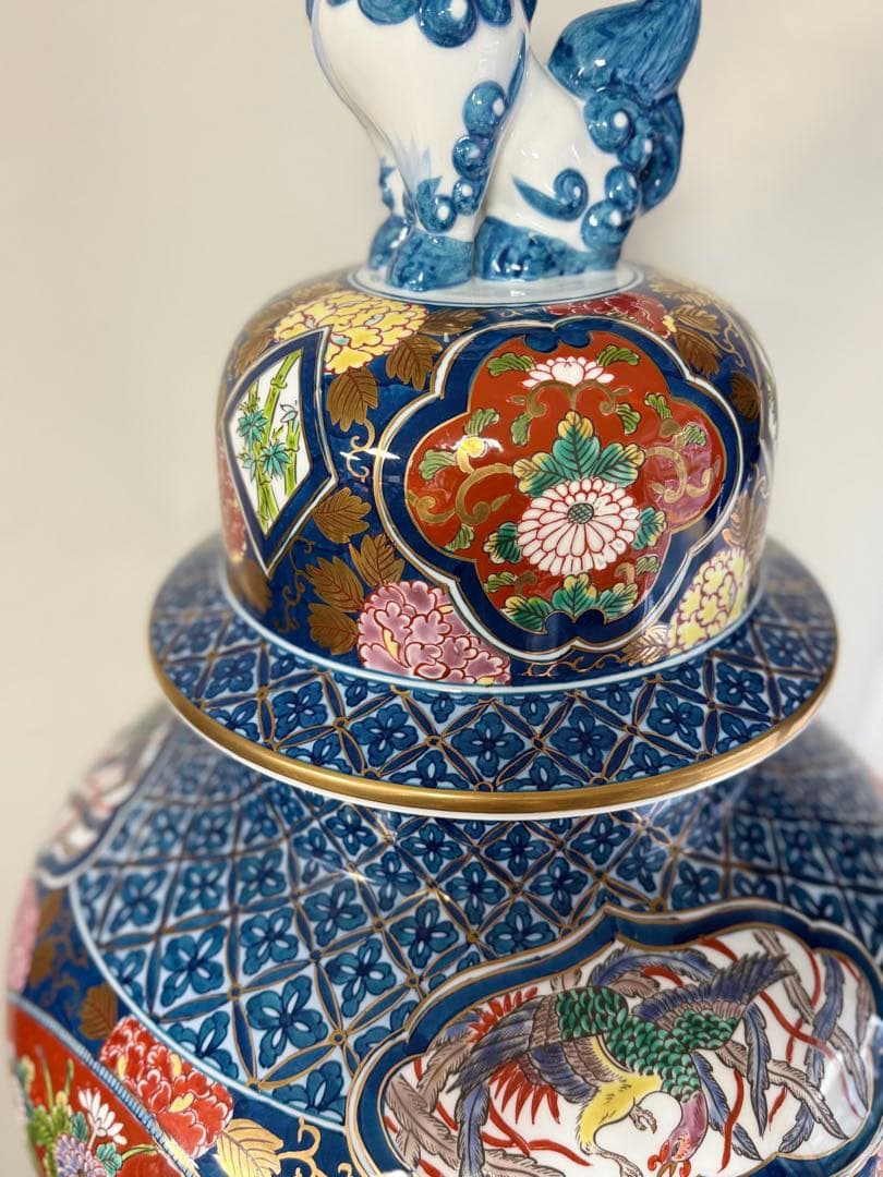 T18 豪華 有田焼 染錦「夢右衛門」沈香壺 高さ118㎝ 伊万里焼 インテリア