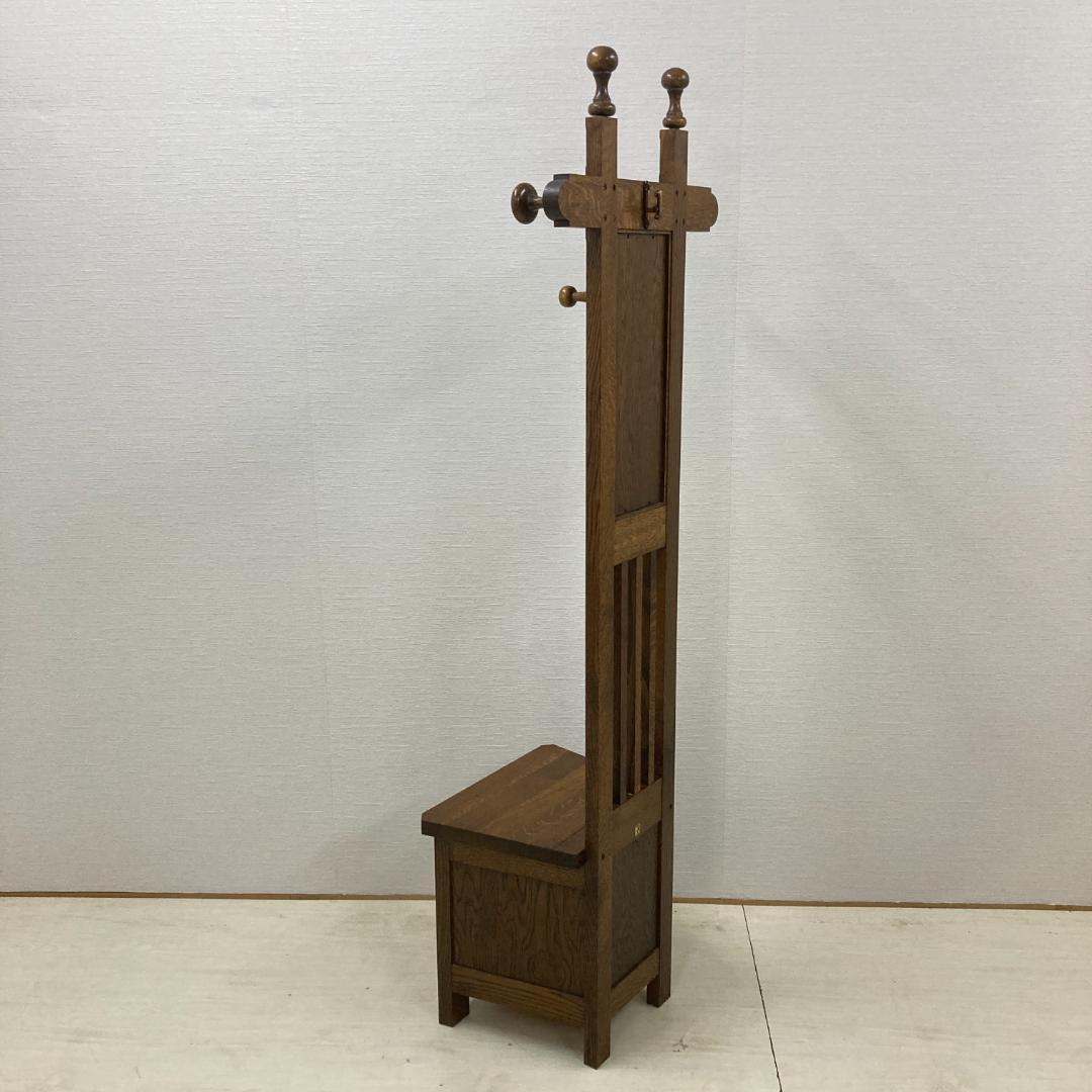 【飛騨産業】キツツキ　ハンガーラック　ポールハンガー　ベンチ　収納　ミラー　鏡