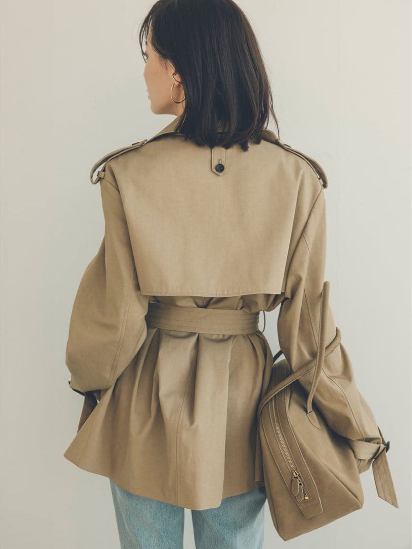 【美品】anuans ハーフオーバートレンチコート Sサイズ