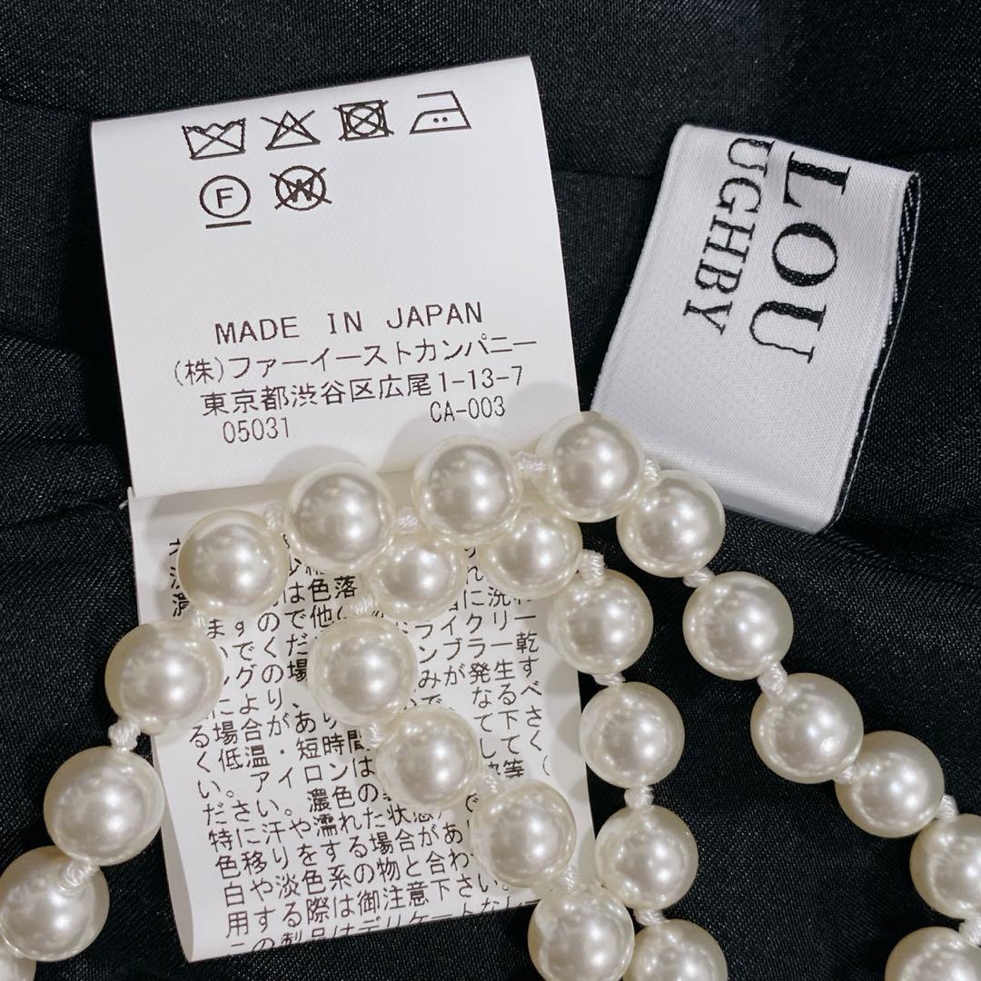 極美品✨2024SS ルルウィルビー サテンドットレースブラウス ブラック 2