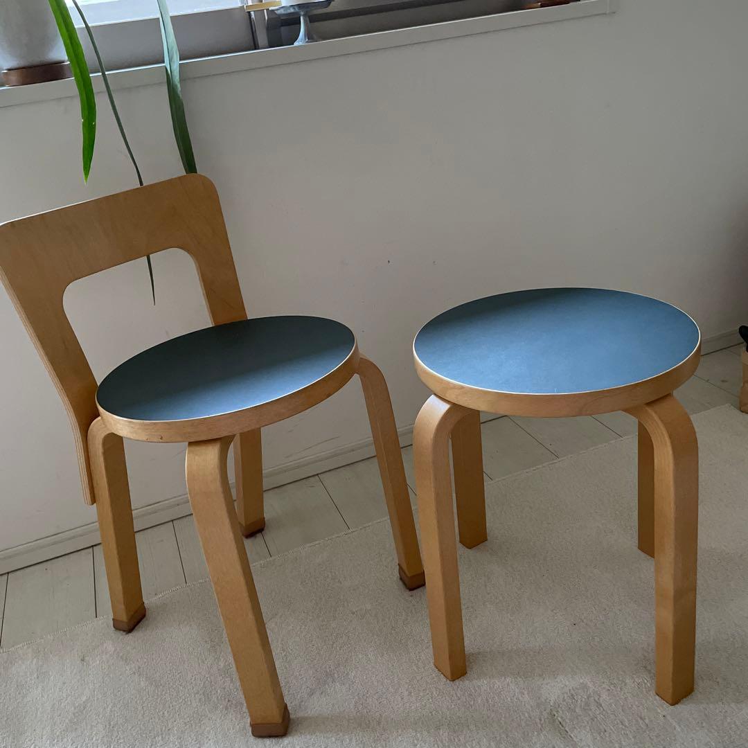 【限定品】アルテック スツールE60 ハニー・ダークグリーンリノリウム