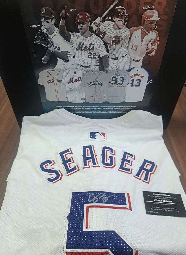 直筆サイン ユニフォーム fanatics Corey Seager シーガー