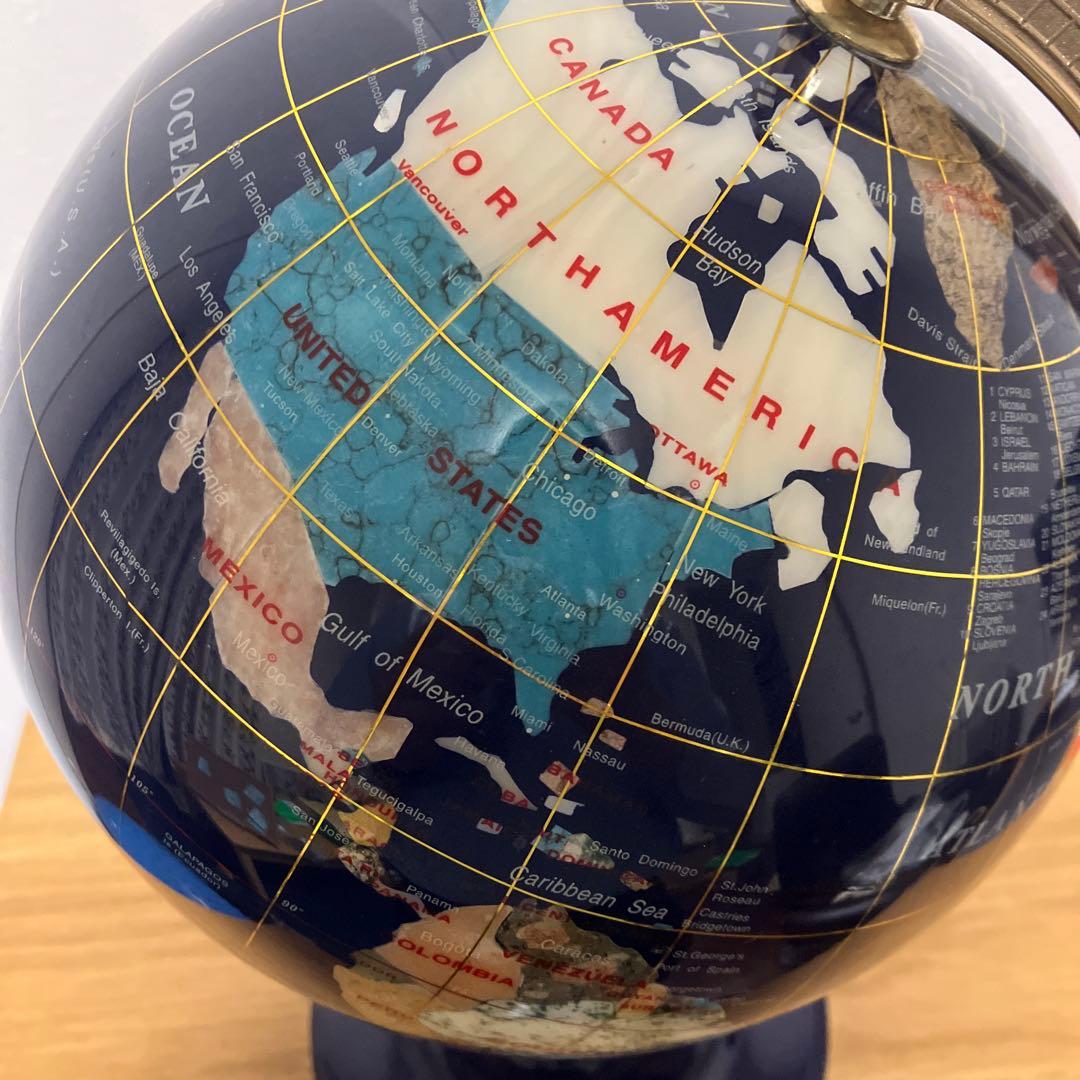 ブ*フ様 工芸品　天然石地球儀　ラピスラズリ他　パワーストーン　開運　44㌢