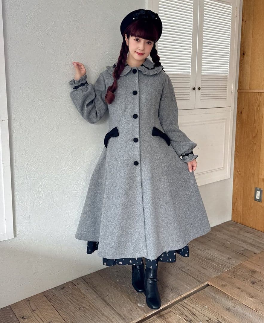 【狛恋推し様】しまみさ ロング コート アウター 中灰 グレー Mサイズ