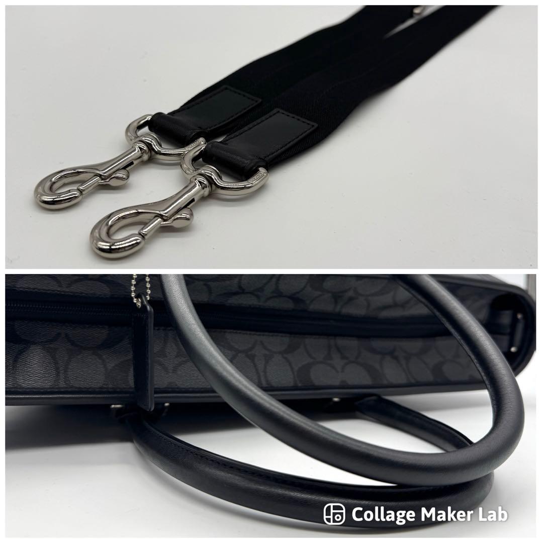 【極美品】コーチ 2way トートバッグ 大容量 ビジネス レザー ブラック