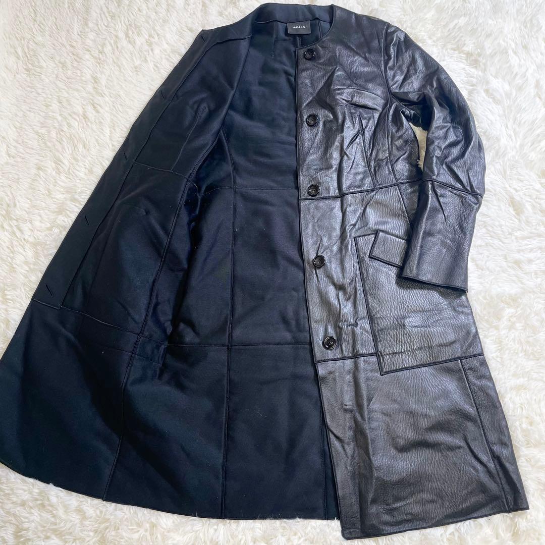 AKRIS アクリス　ラムレザー ロングコート ブラック Lサイズ