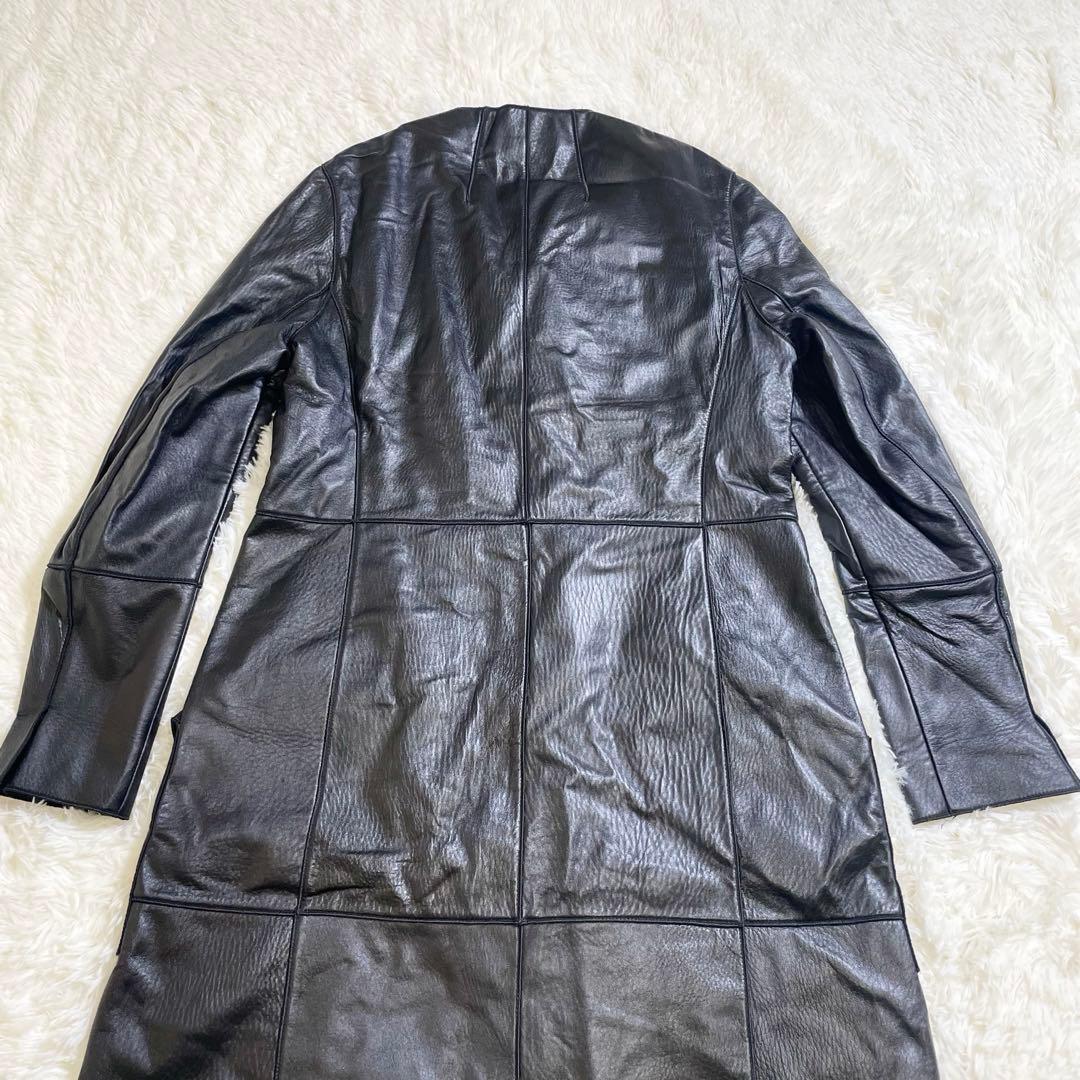 AKRIS アクリス　ラムレザー ロングコート ブラック Lサイズ