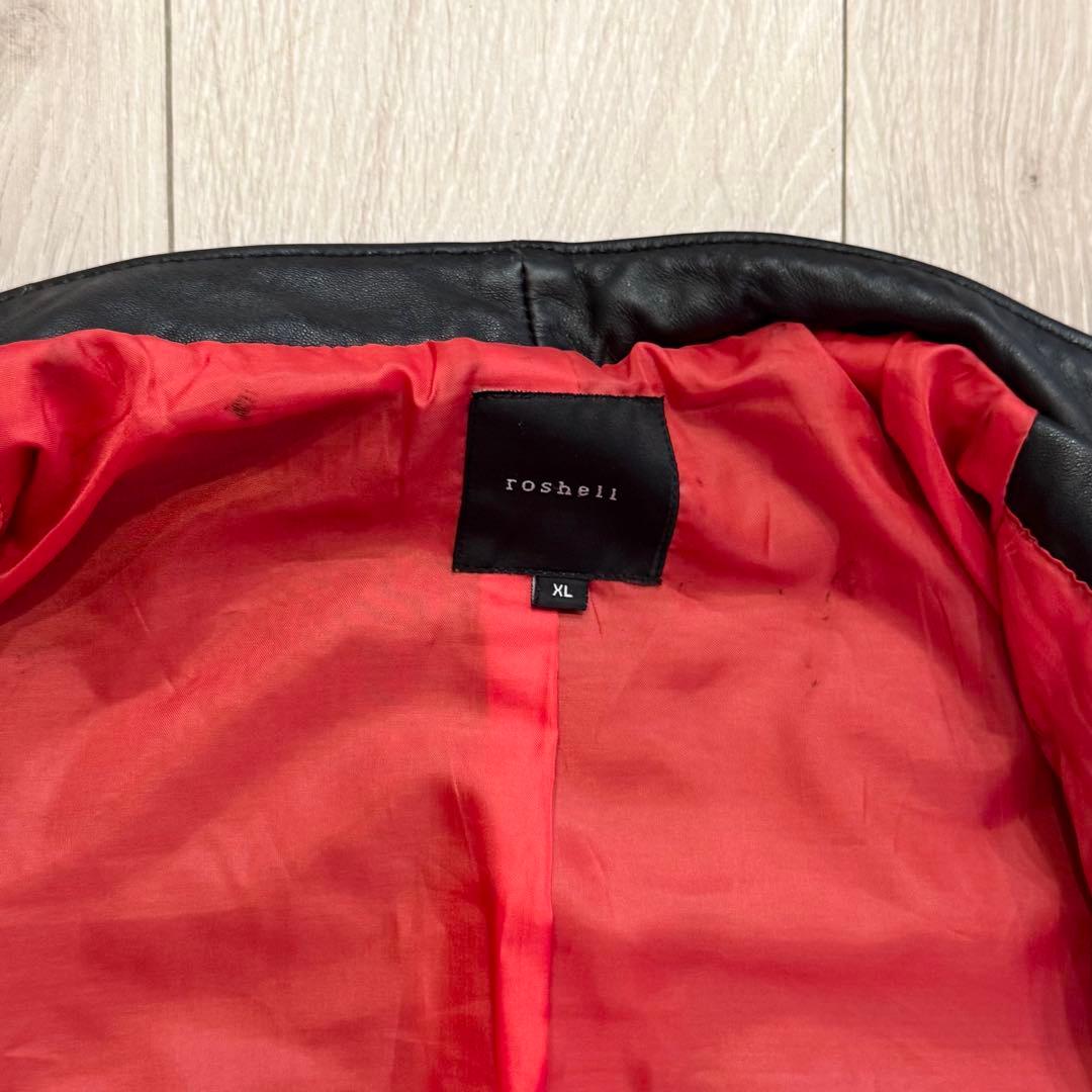 roshell 本革 レザージャケット XL ブラック ライダース ブルゾン