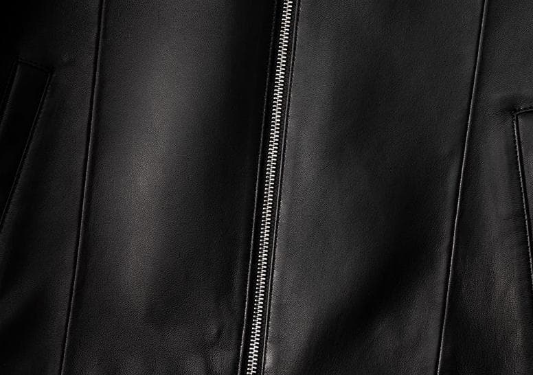 レディース上質 本革↑超ソフトなラムレザージャケット黒☆帽子付ラムレザーコート