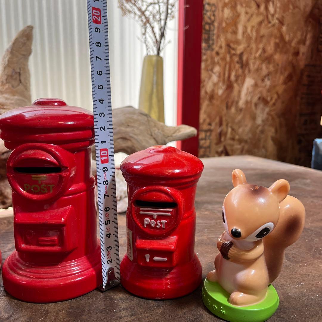 レトロ／郵便ポスト貯金箱／希少／特大・大・中・小【まとめ売り4点＋１】