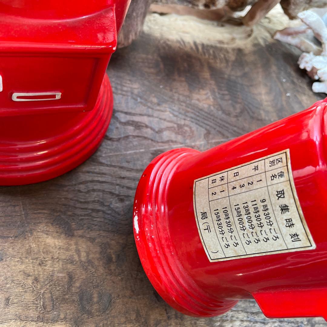 レトロ／郵便ポスト貯金箱／希少／特大・大・中・小【まとめ売り4点＋１】