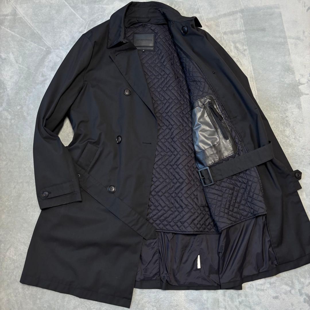 50サイズ✨エンポリオアルマーニ トレンチコート ロング キルティング ライナー