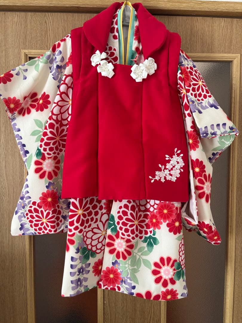 3歳　七五三　キャサリンコテージ　100cm 被布　3点セット