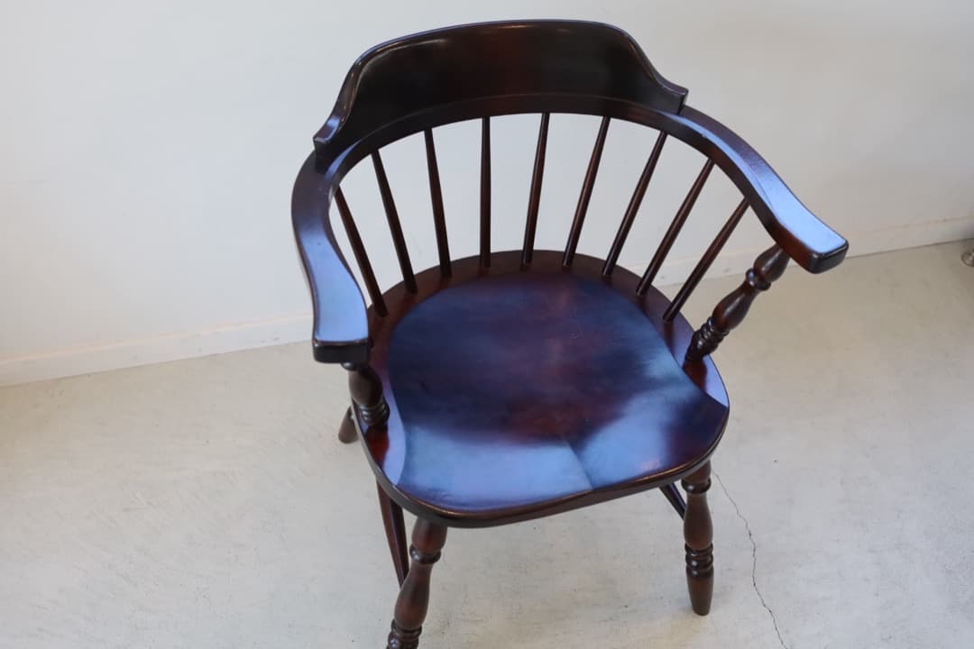 松本民藝家具　松本民芸　キャプテンチェア　木製アームチェア ダークブラウン